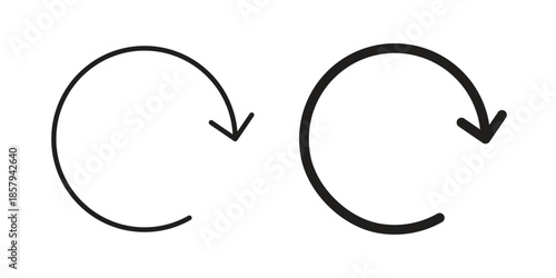 Arrows repeat icons. Outline and filled icons. Vector Graphic. EPS 10