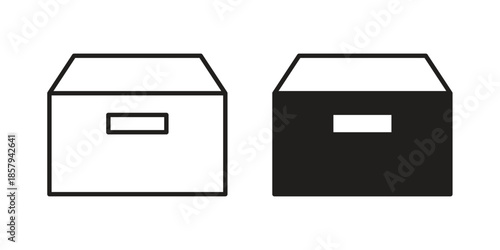 Archive icons. Outline and filled icons. Vector Graphic. EPS 10