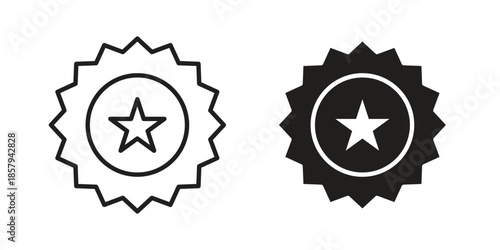 Badge icons. Outline and filled icons. Vector Graphic. EPS 10