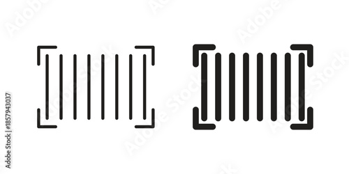 Barcode read icons. Outline and filled icons. Vector Graphic. EPS 10