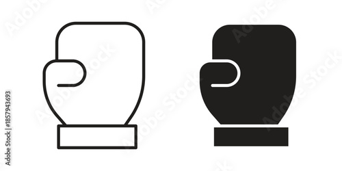 Boxing glove icons. Outline and filled icons. Vector Graphic. EPS 10