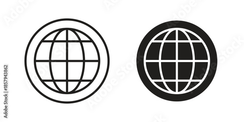 Browser icons. Outline and filled icons. Vector Graphic. EPS 10