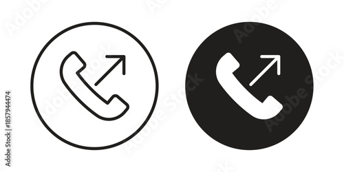 Call outgoing icons. Outline and filled icons. Vector Graphic. EPS 10