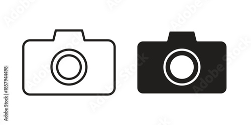 Camera icons. Outline and filled icons. Vector Graphic. EPS 10