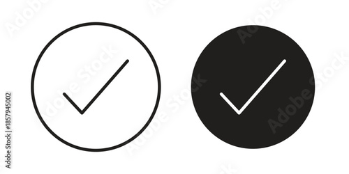 Check icons. Outline and filled icons. Vector Graphic. EPS 10