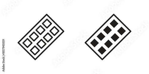 Chocolate icons. Outline and filled icons. Vector Graphic. EPS 10