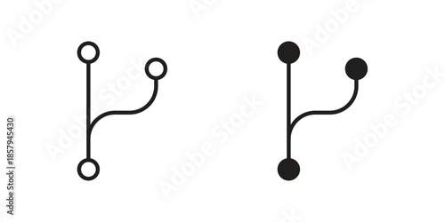 Code branch icons. Outline and filled icons. Vector Graphic. EPS 10