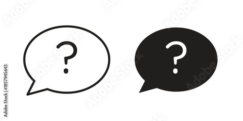 Comment question icons. Outline and filled icons. Vector Graphic. EPS 10