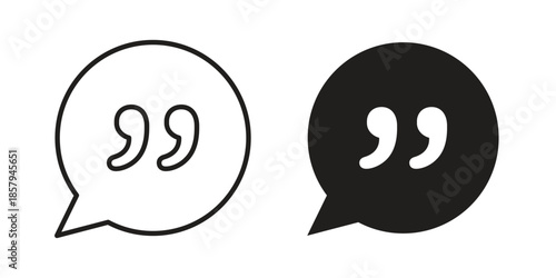 Comment quote icons. Outline and filled icons. Vector Graphic. EPS 10