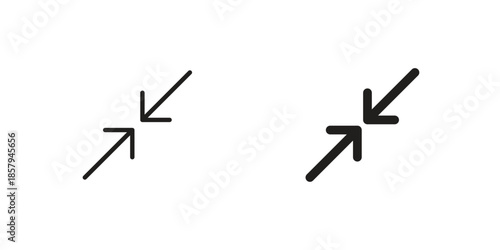 Compress icons. Outline and filled icons. Vector Graphic. EPS 10