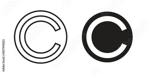 Copyright icons. Outline and filled icons. Vector Graphic. EPS 10