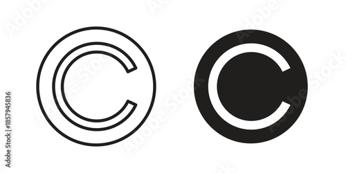 Copyright icons. Outline and filled icons. Vector Graphic. EPS 10