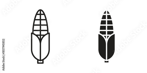 Corn icons. Outline and filled icons. Vector Graphic. EPS 10