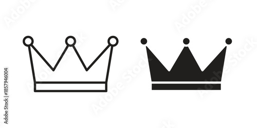 Crown icons. Outline and filled icons. Vector Graphic. EPS 10