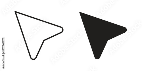 Cursor icons. Outline and filled icons. Vector Graphic. EPS 10