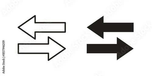 Data transfer icons. Outline and filled icons. Vector Graphic. EPS 10