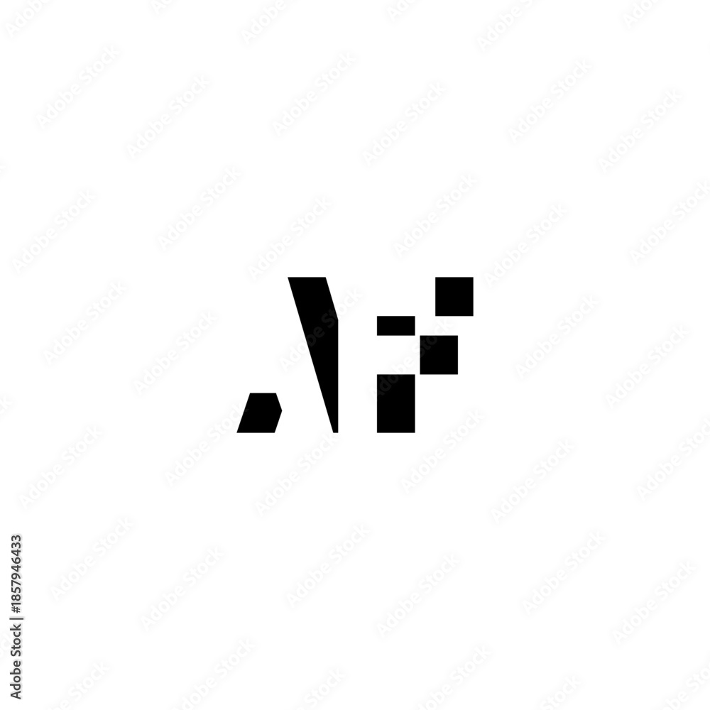 Obraz premium AF Negative Space Monogram Logo – Modern Minimal Lettermark Design