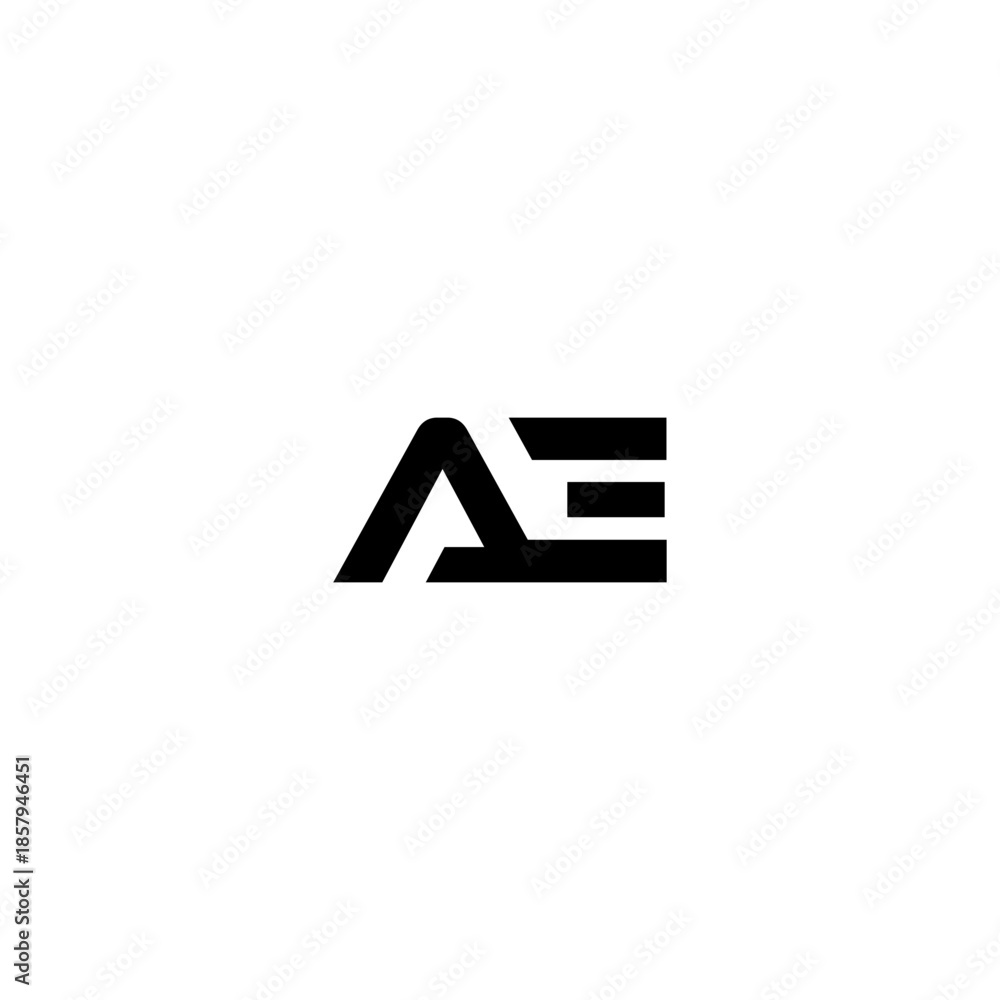 Obraz premium AE Negative Space Monogram Logo – Modern Minimal Lettermark Design