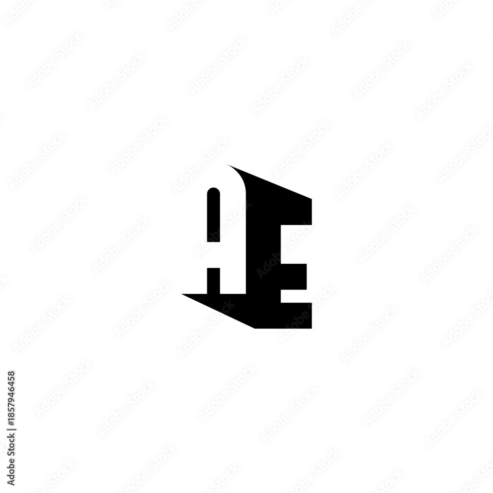 Obraz premium AE Negative Space Monogram Logo – Modern Minimal Lettermark Design