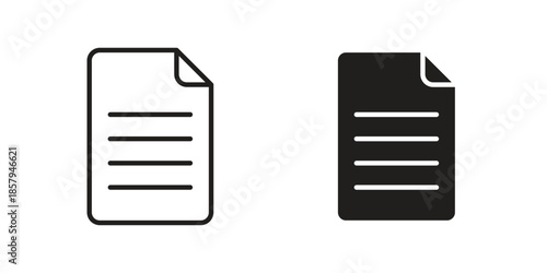Document icons. Outline and filled icons. Vector Graphic. EPS 10