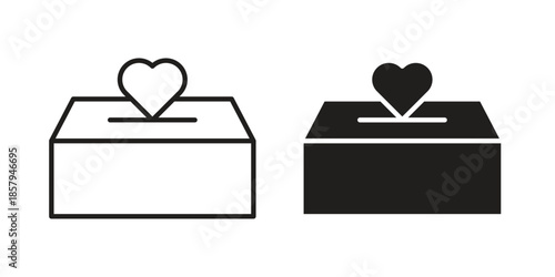 Donate icons. Outline and filled icons. Vector Graphic. EPS 10