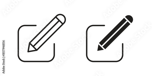 Edit icons. Outline and filled icons. Vector Graphic. EPS 10