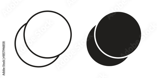 Eclipse icons. Outline and filled icons. Vector Graphic. EPS 10