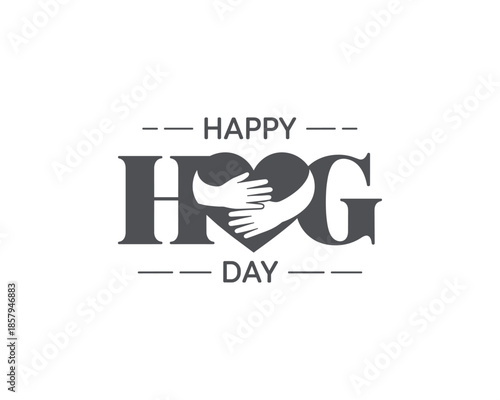 Happy Hug Day, lovely occasion often celebrated on February 12th as part of Valentines Week, National Hug Day, celebrating love, friendship, family, Happy Hug Day to you vector design