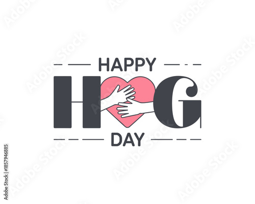Happy Hug Day, lovely occasion often celebrated on February 12th as part of Valentines Week, National Hug Day, celebrating love, friendship, family, Happy Hug Day to you vector design