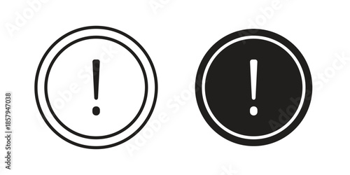 Exclamation interface icons. Outline and filled icons. Vector Graphic. EPS 10