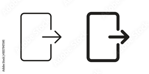 Exit icons. Outline and filled icons. Vector Graphic. EPS 10