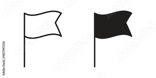 Flag icons. Outline and filled icons. Vector Graphic. EPS 10