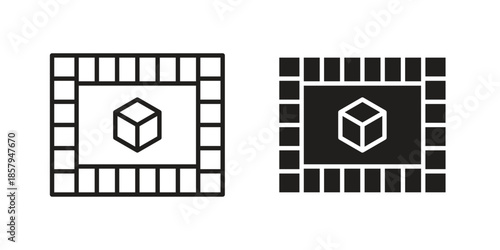 Game board icons. Outline and filled icons. Vector Graphic. EPS 10