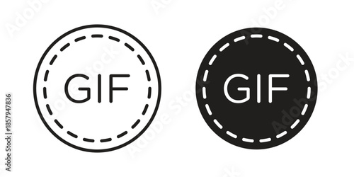 Gif icons. Outline and filled icons. Vector Graphic. EPS 10