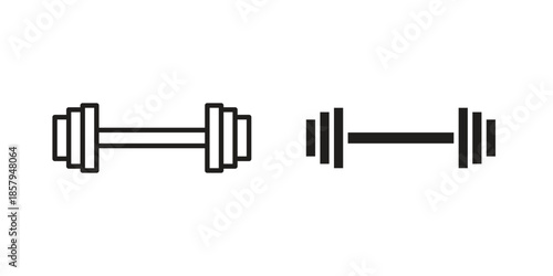 Gym icons. Outline and filled icons. Vector Graphic. EPS 10