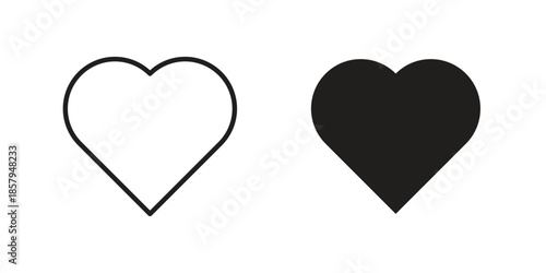 Heart icons. Outline and filled icons. Vector Graphic. EPS 10