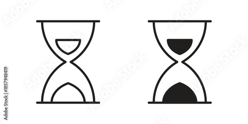 Hourglass icons. Outline and filled icons. Vector Graphic. EPS 10