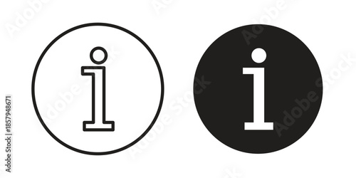 Info icons. Outline and filled icons. Vector Graphic. EPS 10