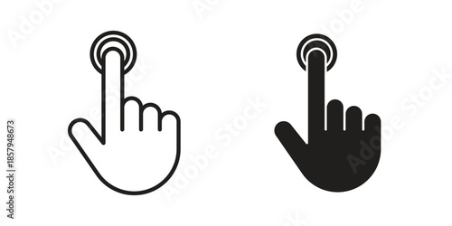 Interactive icons. Outline and filled icons. Vector Graphic. EPS 10