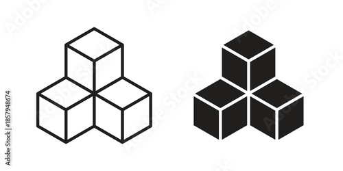 Inventory icons. Outline and filled icons. Vector Graphic. EPS 10