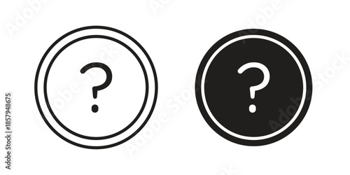 Interrogation icons. Outline and filled icons. Vector Graphic. EPS 10