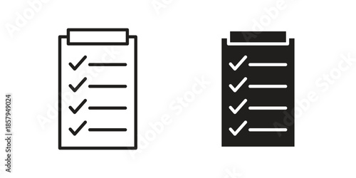 List check icons. Outline and filled icons. Vector Graphic. EPS 10