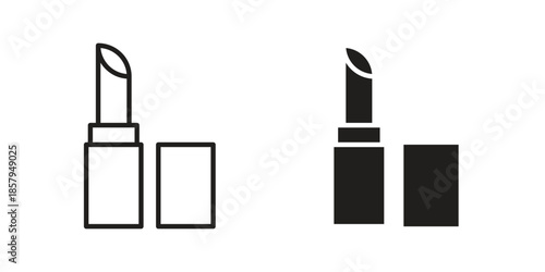Lipstick icons. Outline and filled icons. Vector Graphic. EPS 10