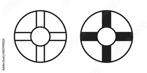 Life buoy icons. Outline and filled icons. Vector Graphic. EPS 10
