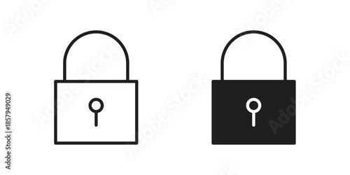 Lock icons. Outline and filled icons. Vector Graphic. EPS 10