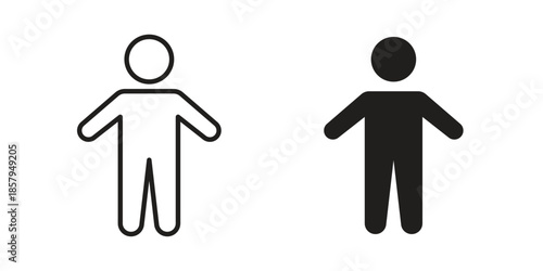 Man icons. Outline and filled icons. Vector Graphic. EPS 10
