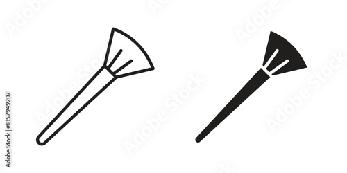 Makeup brush icons. Outline and filled icons. Vector Graphic. EPS 10