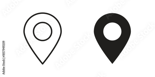 Map icons. Outline and filled icons. Vector Graphic. EPS 10