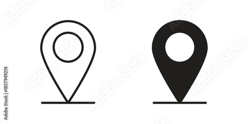 Map marker icons. Outline and filled icons. Vector Graphic. EPS 10