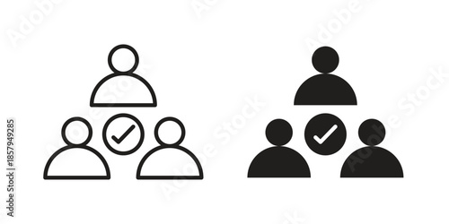 Mediator icons. Outline and filled icons. Vector Graphic. EPS 10
